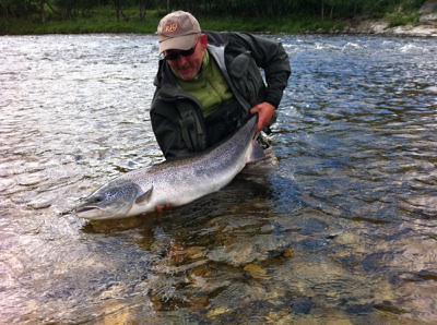 caught on Tube Bomber salmon dry fly