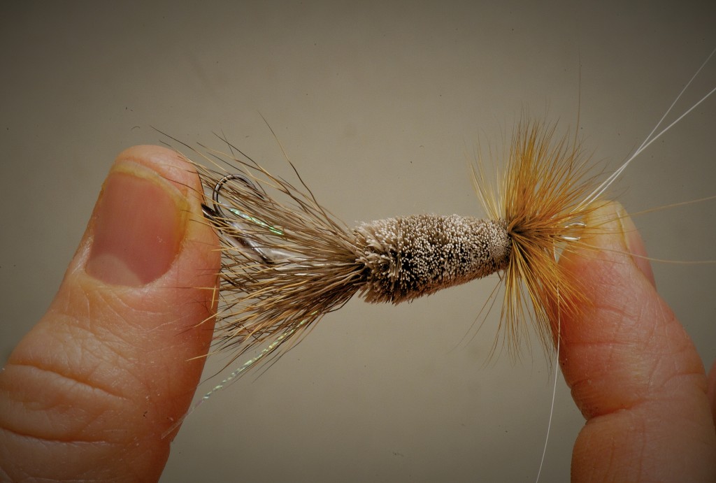 Monster Tube fly Caddis tied on a homemade Waddington Shank