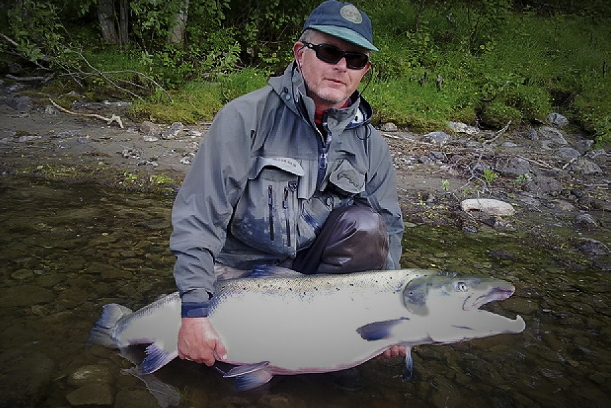 + 50 lbs Atlantic salmon on big tube fly