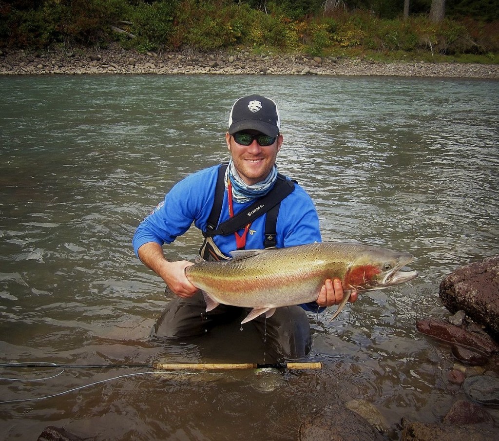 Steelhead on tube fly