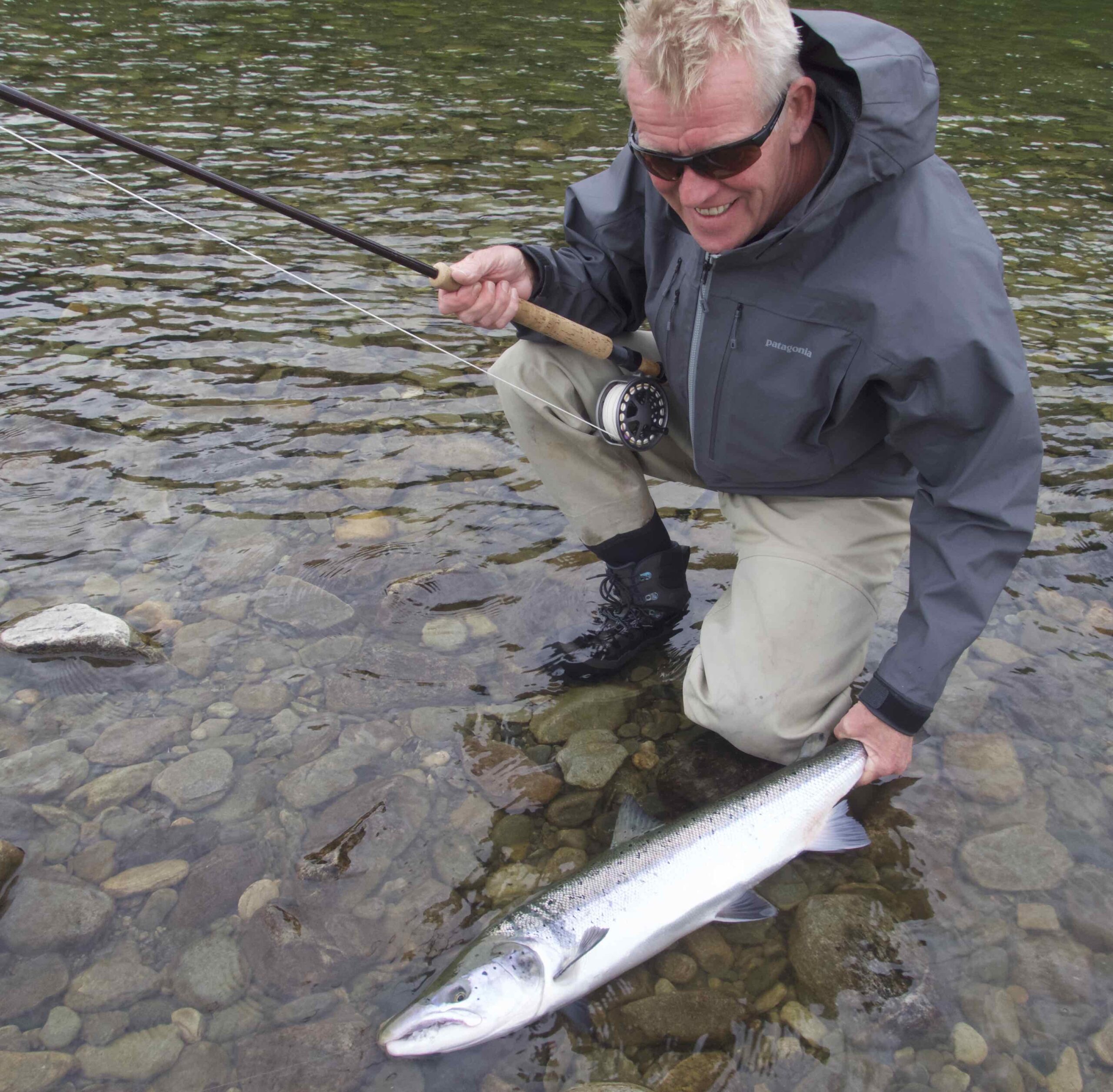 salmon on Frances tube fly