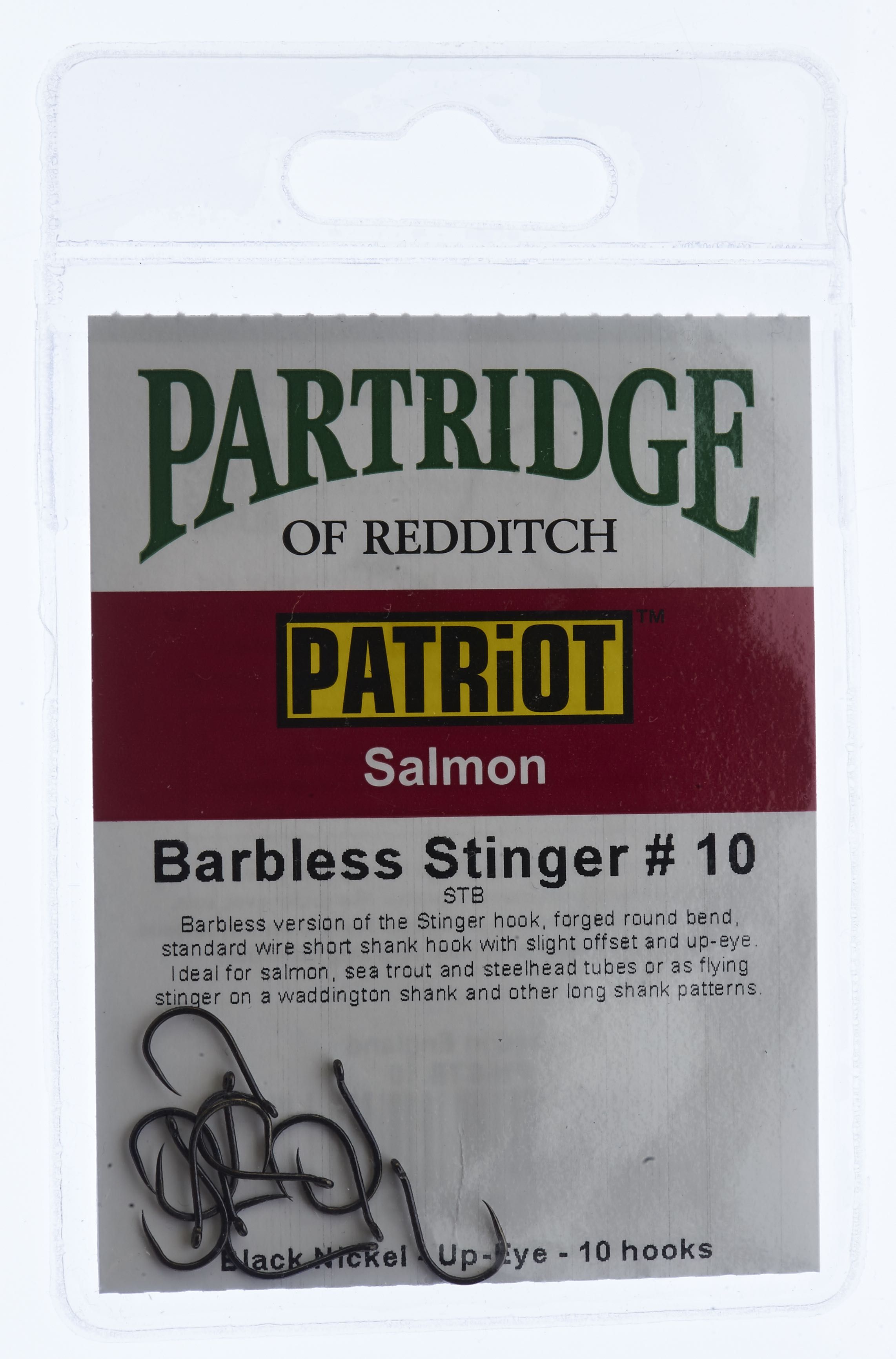 Patriot Barbless Stinger # 10 tube fly hook