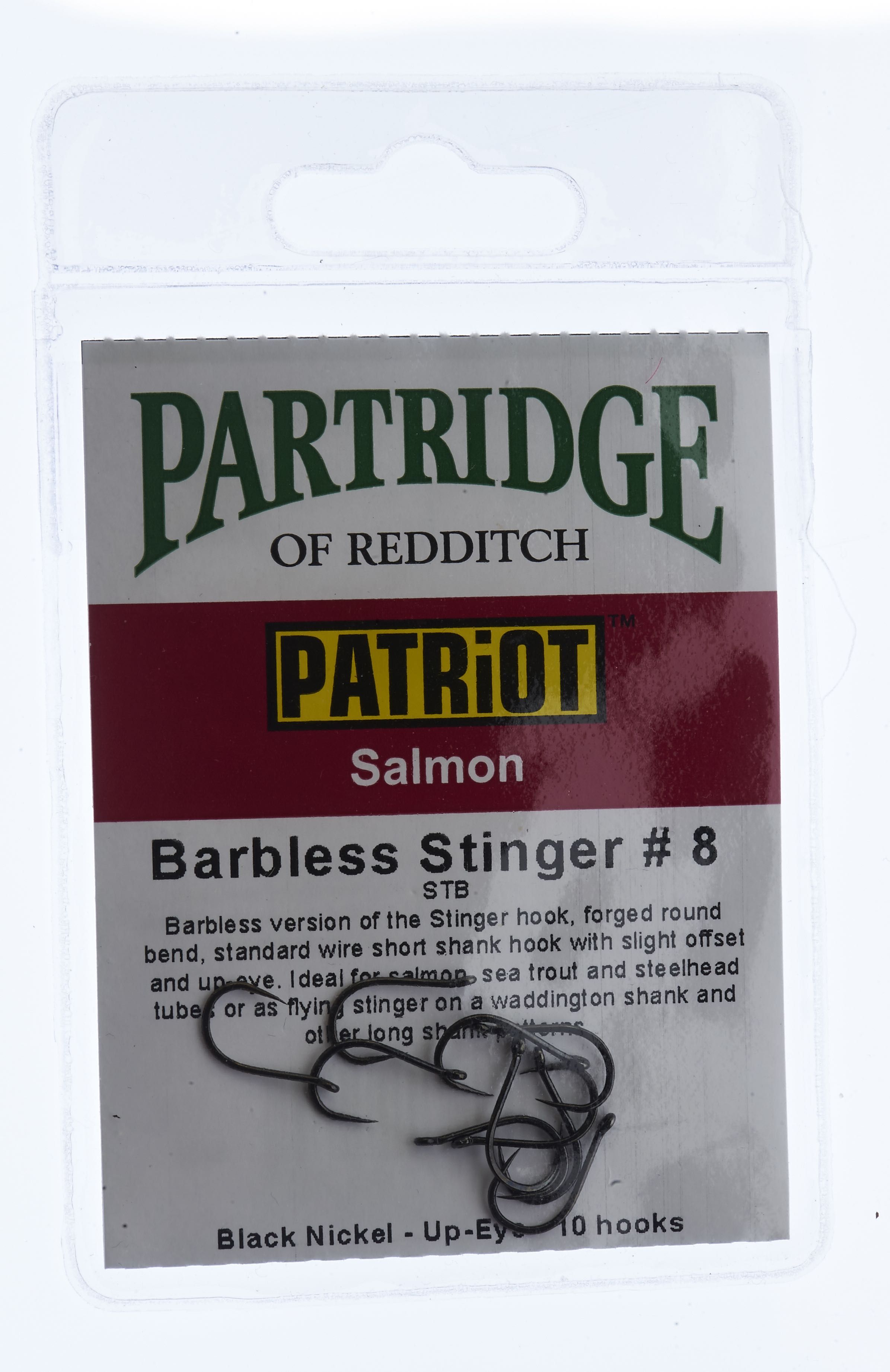 Partridge Patriot Barbless stinger # 8 tube fly hook