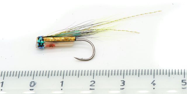 Gold Hitchman riffling hitch fly