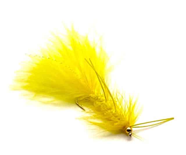 Wooly Bugger-TDF Yellow w. Yellow Rubberlegs # 4 - 1