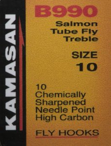 10 Kamasan B990 Narrow Eye Salmon Tube Fly Treble Hooks Size 2 to 14