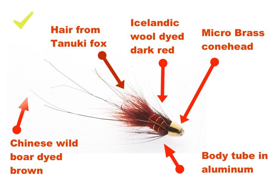 Micro conehead frances tube fly