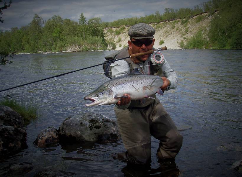 Mr. Anders Kok with super dry fly salmon