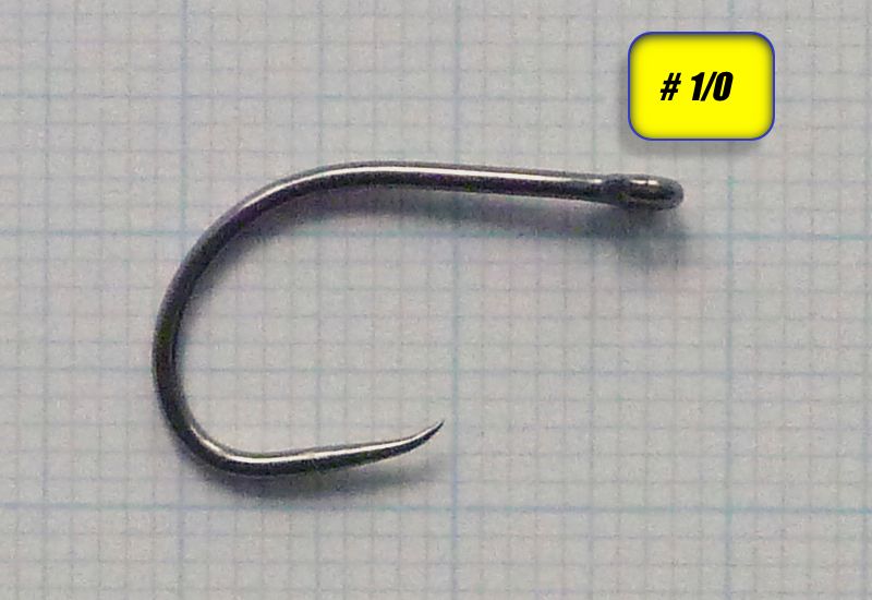 Barbless tube fly hook 1/0